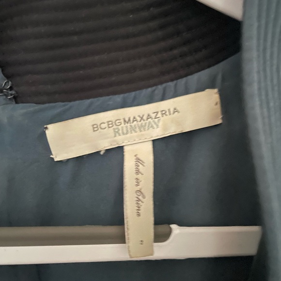 Elegant Blue teal Satin Ruffle Dress - Picture 4 of 5